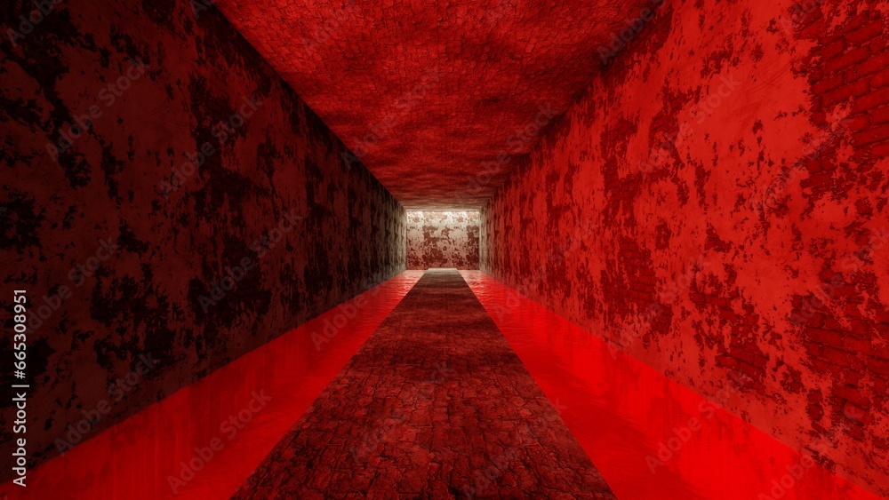 empty corridor and door liminal space 3d render Stock Illustration ...