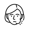 swelling face disease symptom line icon vector. swelling face disease symptom sign. isolated contour symbol black illustration