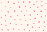 Fototapeta Pokój dzieciecy - adorable paw print pattern background perfect for kids and animal lover