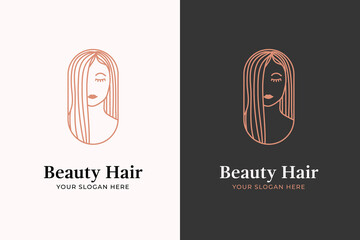 Wall Mural - beauty logo design template perfect for hair, cosmetic  brand , saloon and  spa