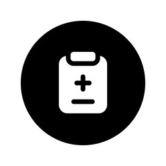 Sticker - medical report circular glyph icon