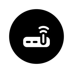 Wall Mural - modem circular glyph icon