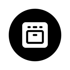 Sticker - oven circular glyph icon