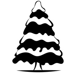 Sticker - Weihnachtsbaum mit Schnee