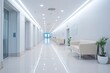 © MdHafizur - Interior design of a modern luxurious white building corridor or hallway with waiting seat.