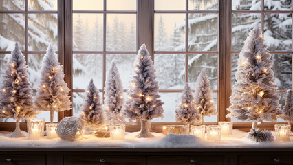 Wall Mural - christmas background with christmas baubles, gifts decoration - xmas theme