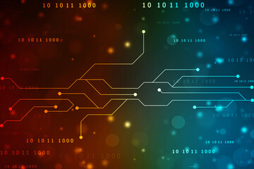 Poster - Abstract futuristic circuit board Illustration, Circuit board with various technology elements. Circuit board pattern for digital abstract technology background