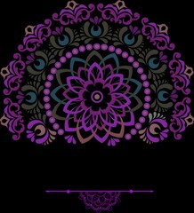 Sticker - A Beautiful Mandala Frame Isolated on White Background. Vector Illustration.