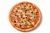 Fototapeta  - Pizza isolated on white background.
