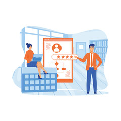 Poster - Competitor analysis online service or platform. Market research and business strategy development. flat vector modern illustration 