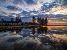 Lagoon Cloud Reflections At Sunrise