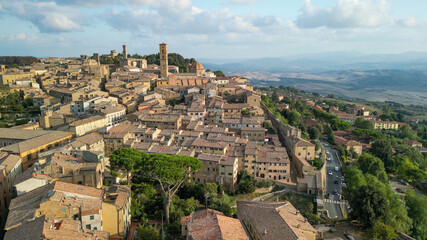 Wall Mural - Aerial view of Volterra, a medieval city of Tuscany