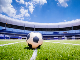 Football Playground with football stadium