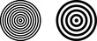 © Kagan Kaya - Circles in Circle Round Geometric Bull Eye Symbol Sign Icon Set. Vector Image.