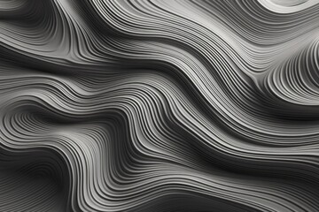 Poster - Black and White Wavy Surface