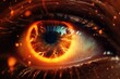 Close-Up of Eye with Flames