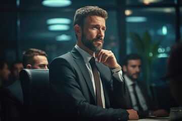 Poster - Businessman at Table