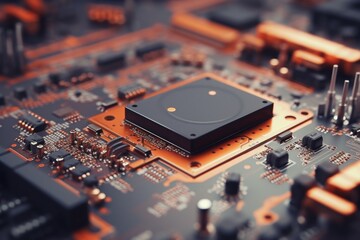 Poster - Close-up of Computer Motherboard