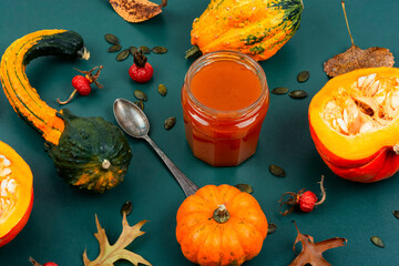 Wall Mural - Fragrant autumn pumpkin, squash jam.