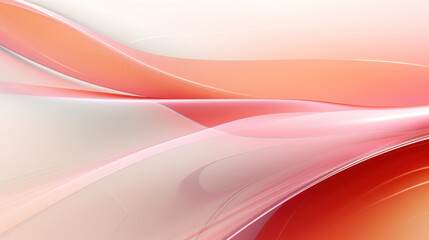Poster - Abstract background with pink and orange glass waves on white background