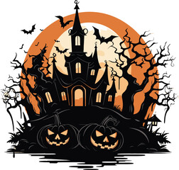 Poster - Spooky Halloween icon in a clipart vector style, capturing the essence of the holiday.