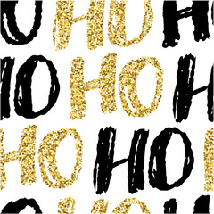 Wall Mural - Ho ho ho Santa Claus laugh. Seamless texture pattern isolated white background.