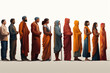 indian people standing in a line