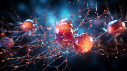 Canvas Print - Human neurons.