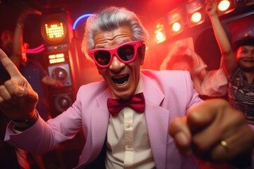 Aufkleber - Pink Suit and Red Glasses Man