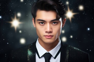 Aufkleber - Man in Suit and Tie with Stars