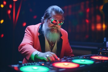 Canvas Print - Bearded DJ with Sunglasses