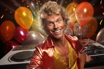 Aufkleber - Disco Man with Balloons