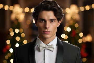 Aufkleber - Young Man in Tuxedo Poses for Picture