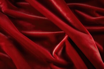 Poster - A close up view of a red cloth. This picture can be used for various purposes.