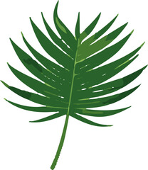 Poster - Modern and sleek, this minimalistic tropical leaf vector evokes a sense of tranquility, embracing simplicity with its clean lines and vibrant colors.