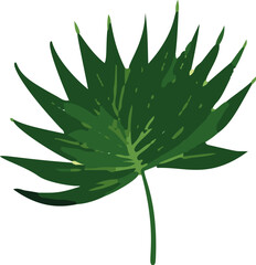 Poster - Tropical leaf in a minimalistic, vector style illustrating nature's allure and simplicity.