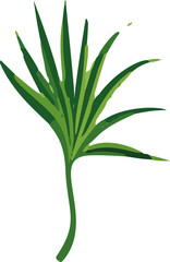 Poster - Minimalistic vector illustration of vibrant tropical leaves in a refreshing, simplistic style.