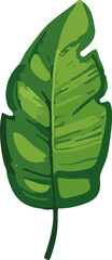 Poster - Minimalistic vector illustration of tropical leaves. Calm and simplistic design capturing the essence of a lush, tropical vibe.