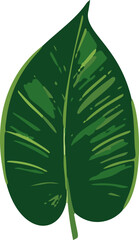Poster - A simplistic tropical vibe captured through a vector image featuring minimalistic leaves.