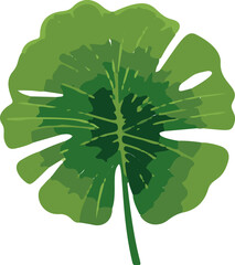 Poster - Tropical leaves blend into minimalist vector design.