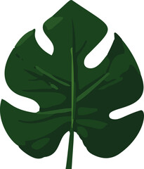 Poster - Minimalistic vector illustration of tropical leaves. Vivid and lush green foliage brings a touch of nature to any design.