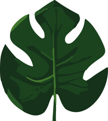 Poster - Minimalistic tropical vector leaf design.