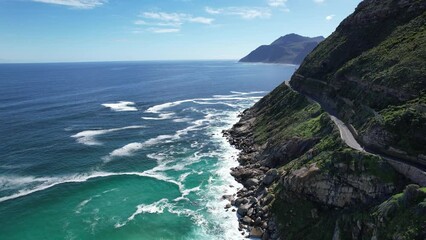 Sticker - Aerial view of Noordhoek Long Beach in Cape Town, South Africa