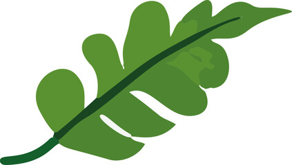 Poster - Minimalistic vector illustration of tropical leaves. Vibrant colors and clean lines create a visually pleasing and modern design.