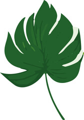 Poster - A vibrant, minimalist illustration featuring tropical leaves, designed in a clean and simplistic vector style.