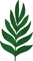 Poster - A minimalist vector depiction of lush tropical leaves, evoking a serene and vibrant essence of nature.