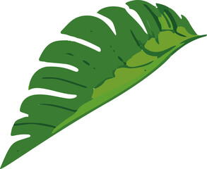 Poster - Minimalistic tropical vector leaves. A vibrant and soothing image that brings nature's beauty into a simplistic design.