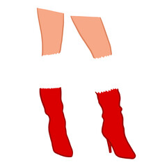 Wall Mural - Woman Legs Wearing Red Christmas Boots