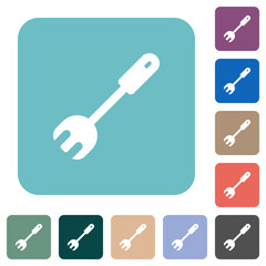 Sticker - Salad fork spatula rounded square flat icons