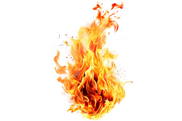 Bright and dynamic fire flames, cut out